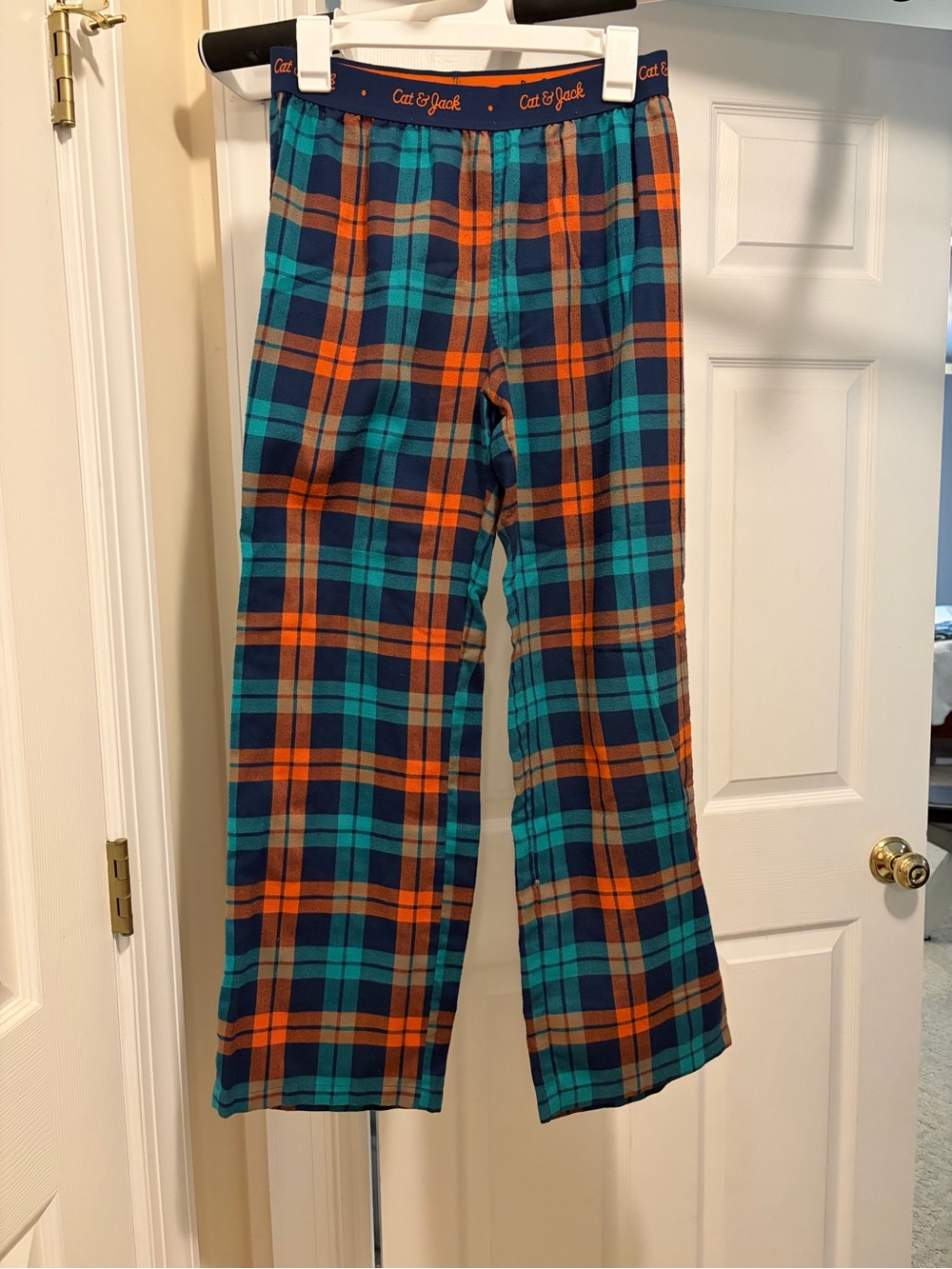 Cat & Jack Teal and Orange Plaid Jogger Pants